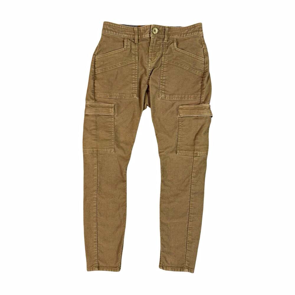 prAna Brown Twill Cargo Pants Slim Skinny Leg Outdoor Size 0 Women’s Pants